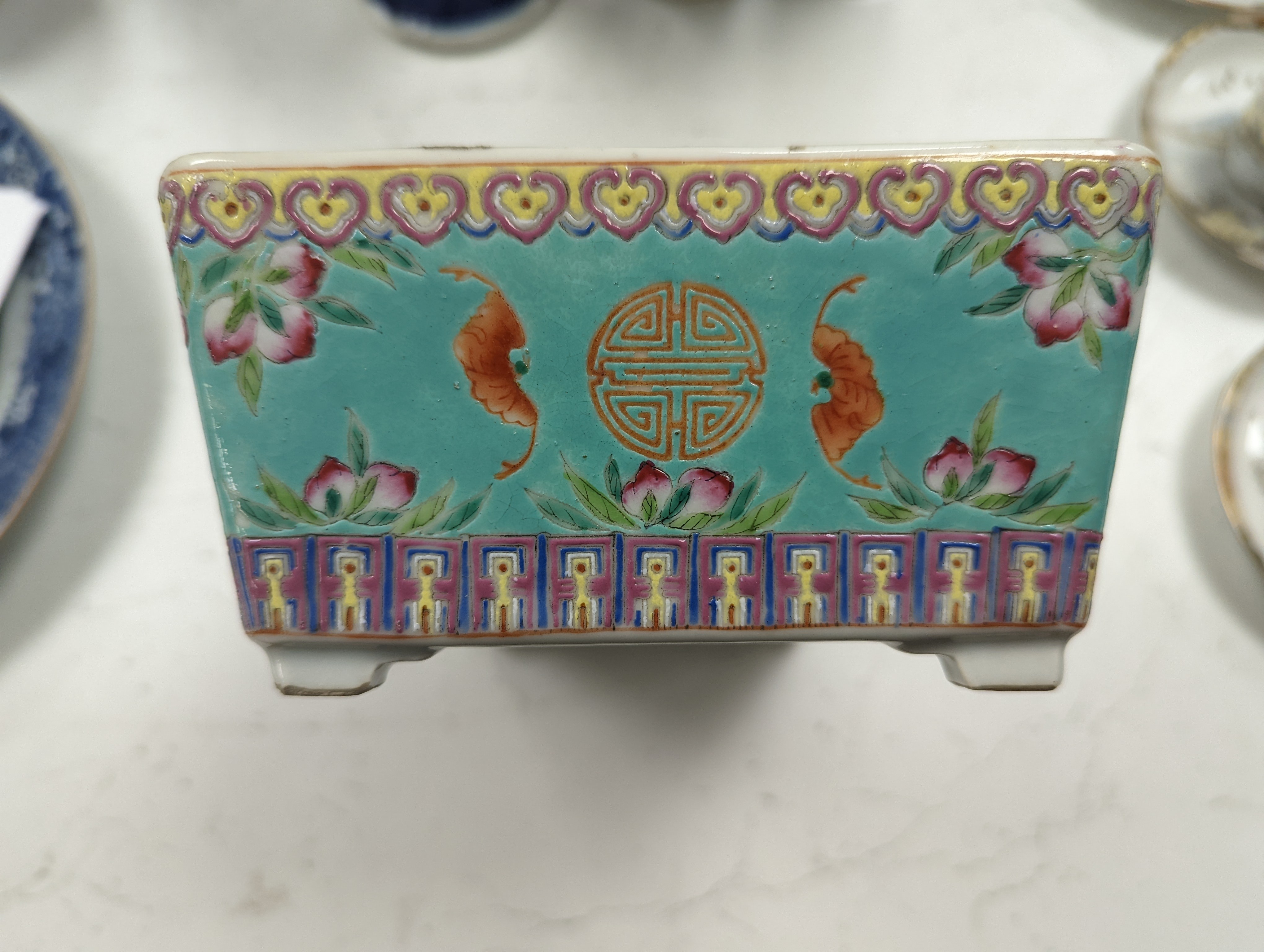 Chinese famille rose planter or narcissus dish, Republic Period 24cm